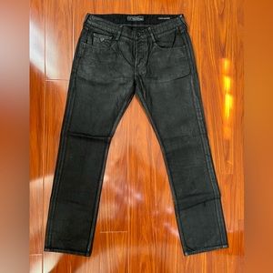 Guess Black Wax Denim Jeans In Size 36 Waist